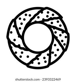 simit turkish bagel cuisine line icon vector. simit turkish bagel cuisine sign. isolated contour symbol black illustration