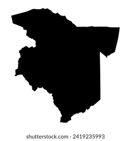 Mapa de la región de Simiyu, división administrativa de Tanzania. Ilustración vectorial.