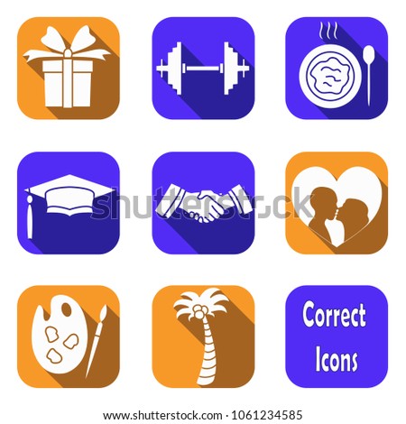 Simle icons about some sides of human life. Vector, EPS8