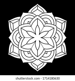 sim[le mandala art in black background