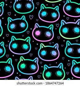 simless of colorful scary cats