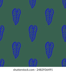 Simless Pattern Flower Plants Tropcal Vector Textile 