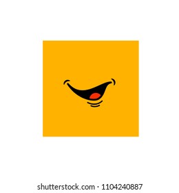 simley face laughing vector logo template