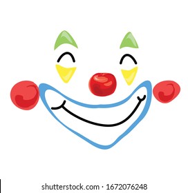 Simlpe Clown Smiling Face Red Nose Laught Smile Cute 