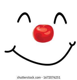 simlpe clown smiling face red nose laught smile cute 