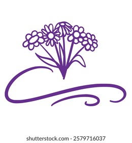Simlpe white background flower bouquet Vector Eps 10