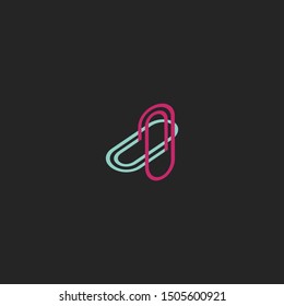 Simlple Abstract Paper clip  logo icon .