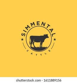 Simmental Illustration Vector Template. Suitable for Creative Industry, Multimedia, entertainment, Educations, Shop, and any related business