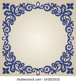 Simmetric ornament frame in Victorian style. Element for design. Frame for your text. It can be used for decorating of invitations, cards, decoration for bags and clothes.