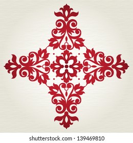 Simmetric ornament pattern in Victorian style. Element for design. It can be used for decorating of invitations, cards, decoration for bags and at tattoo creation.