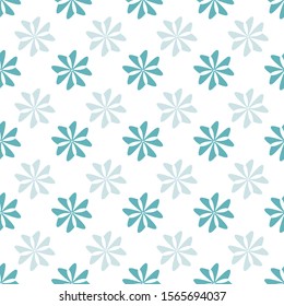 Simmple Blue geometric flower design, seamless vector repeat surface Pattern design