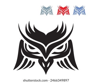 SIMMPLE AN OWL BIRD BRD LOGO, silhouette of night bird vector illustrations