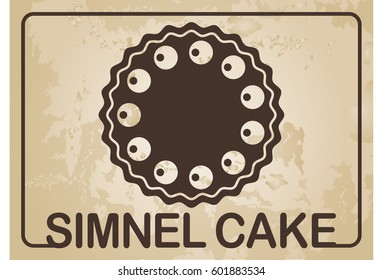 Simnel cake - traditional English Easter cake - vector