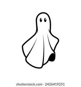 simole cute ghost logo vector