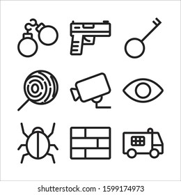 Simole Set Protection and security line icons