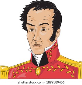 simon bolivar colorfull vector illutration