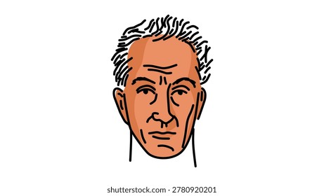 Simon Bolivar portrait, color vector illustration