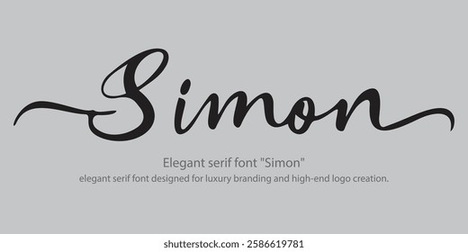 "Simon" – an elegant serif font designed for luxury branding and high-end logo creation. This refined typeface blends classic minimalism with modern sophistication