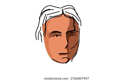 Simone de Beauvoir portrait, flat vector illustration