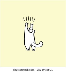 Simon's Funny Art Line Cat 