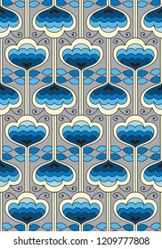 Simpal abstract geometric Pattern on navy