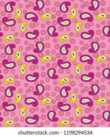 Simpal Traditional Paisley pattern on pink
