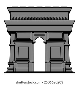 Monumento a Simpang Lima Gumul, Kediri, Java Oriental, Indonesia. Ilustración vectorial editable y escalable archivo eps, aislado en el fondo blanco. Un edificio monumento similar al Arco del Triunfo francés.