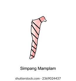 Simpang Mamplam map City. vector map of province Aceh capital Country colorful design, illustration design template on white background