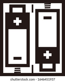 Material de ilustración de la batería negra Simpe.