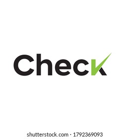 simpe check logo text vector template