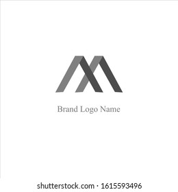 the simpe elegant logo of letter M