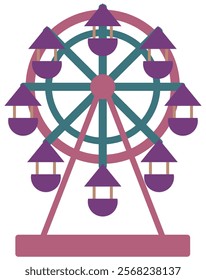 simpe ferris wheel illustration vector.
carnival rides vector.