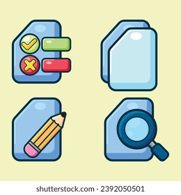Simpe File Icon Set Flat Style Vector Illustration