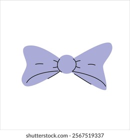 Simpe lilac bow tie. Birthday, Christmas, and Valentine's Day decoration. 