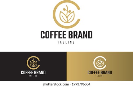 Logotipo de café moderno de la línea Simpe