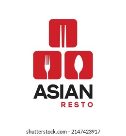 simpe and modern asian restaurant logo template