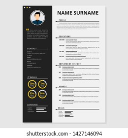Simpe Resume Template. CV Design Vector