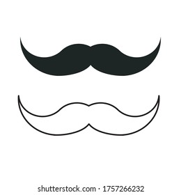 Simpe retro mustache icon. Retro mustache icon vector template. 