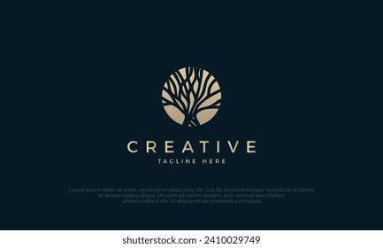 Simpe Tree vector illustration logo design. Tree vector icon. 