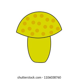 Simpe yellow mushroom with spots