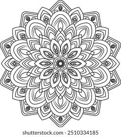 Página De Coloração Simples Mandala Arte Para Crianças Ou Adulto Para Iniciantes