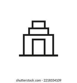 simpel design temple icon, vector, outline, shape