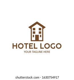 simpel hotel building logo vector