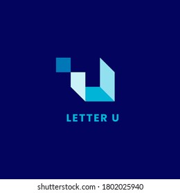 Simpel and minimalist architecture tech letter U logo
