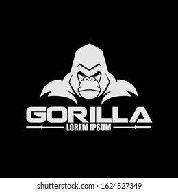 SIMPEL AND MODERN GORILLA CARTOON CHARACTER VECTOR LOGO TEMPLATE