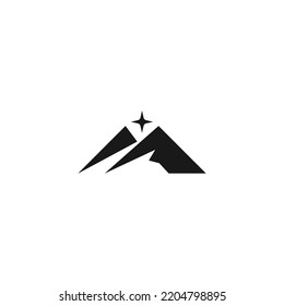 simpel mountain with star peak logo design