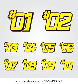 Simpel Racing Start Number Vector Set