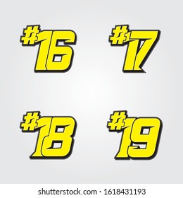 Simpel Racing Start Number Vector Set