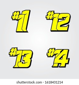 Simpel Racing Start Number Vector Set