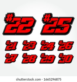 Simpel Racing Start Number Vector Set